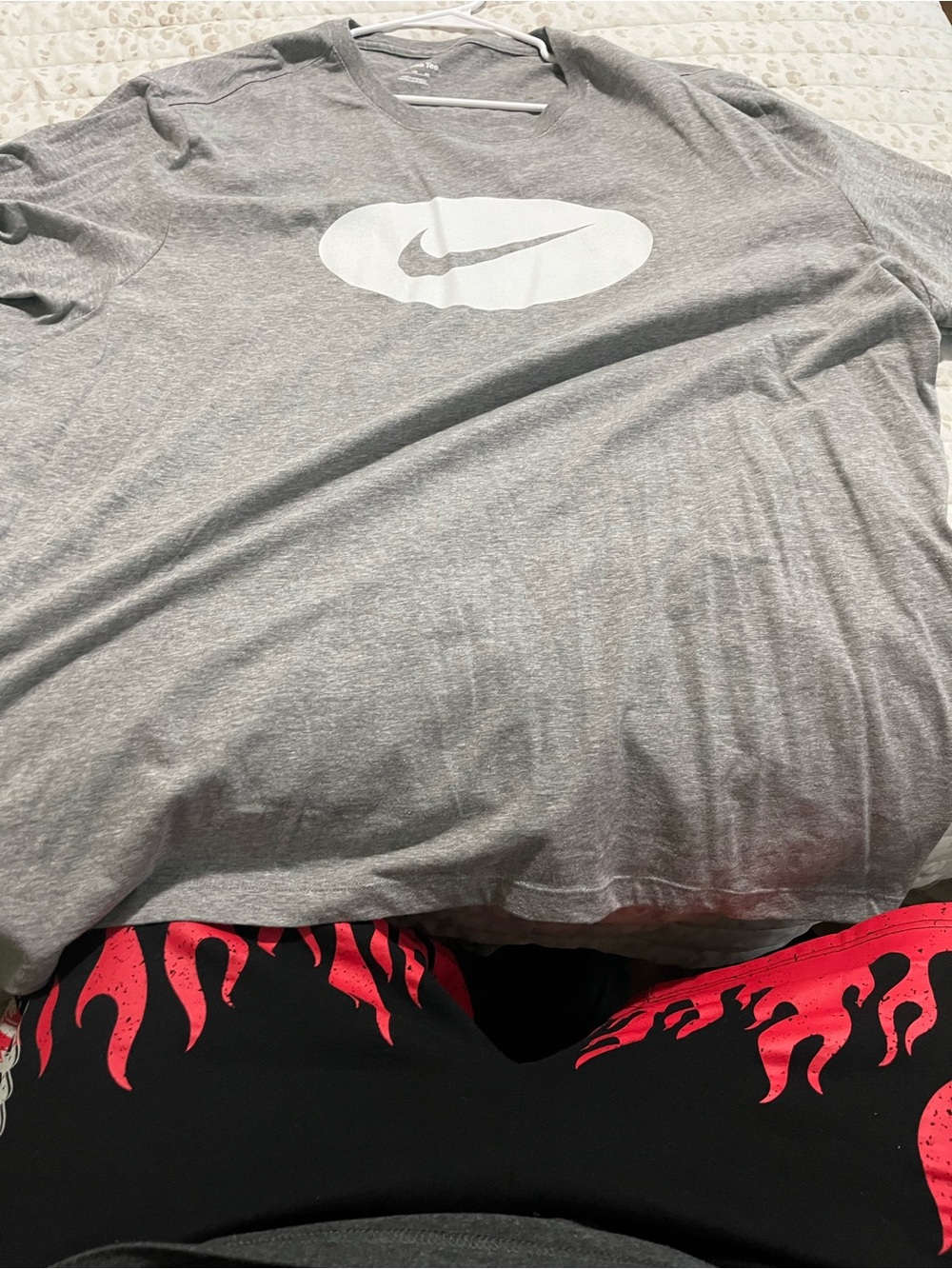 Nike Gray Short Sleeve Tee with White Swoosh